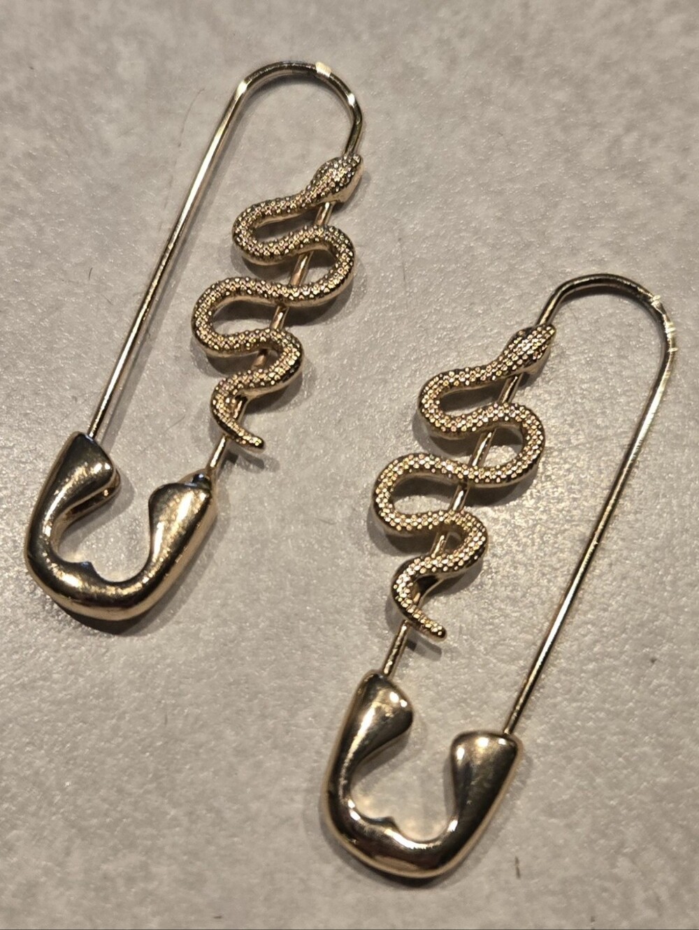 Safetypin Snake Earrings